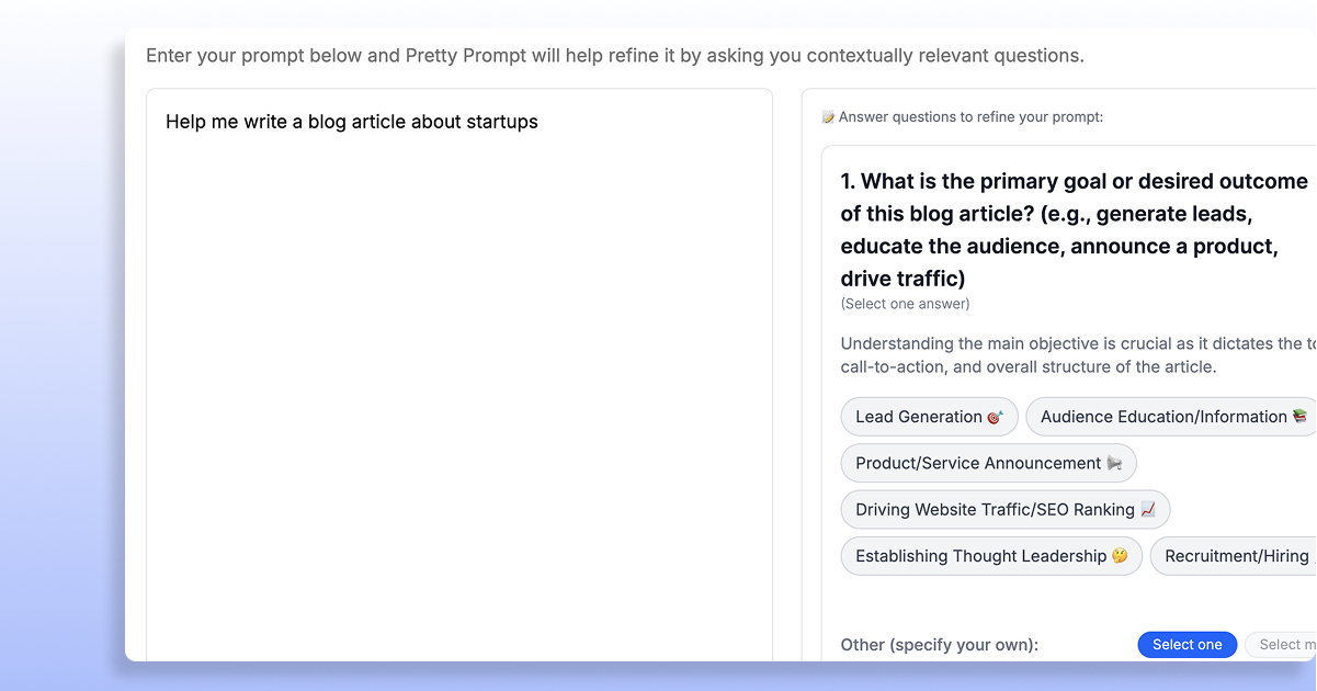 Pretty Prompt 0.0.78 - Refine V2, Export Saved Prompts & Speed Boosts: A new Refine functionality is live, added the option to export your saved prompts, plus the Web App just got a performance upgrade. [Read the blog post here](https://prettypromptai.substack.com/p/new-3-upgrades-to-the-web-app).